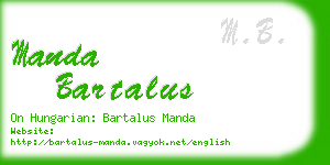 manda bartalus business card